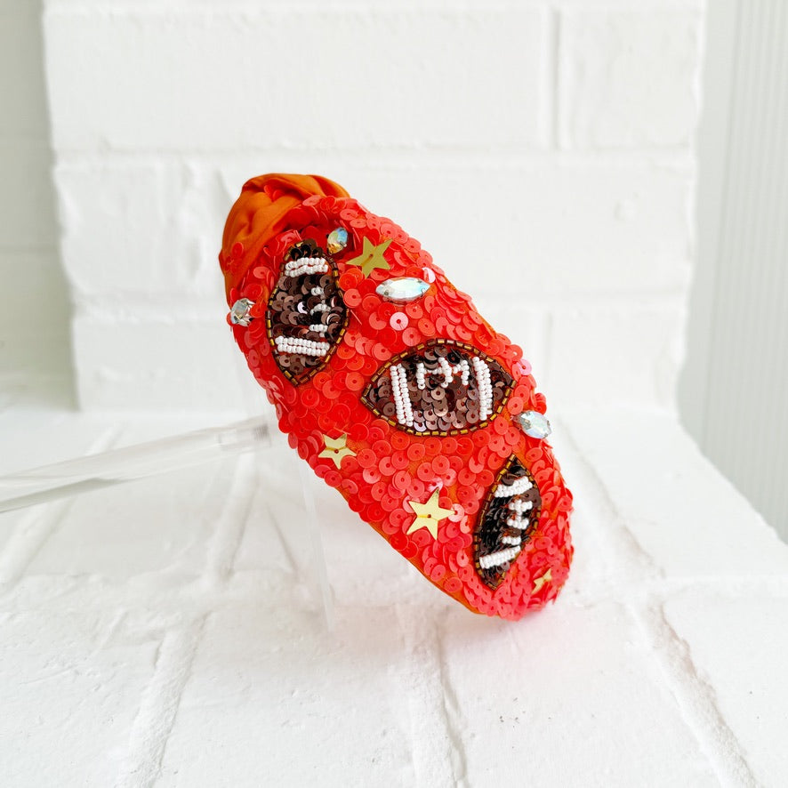 Sequin Game Day Football Headbands