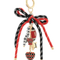 Game Day Bag Charm / Keychain - Red Black