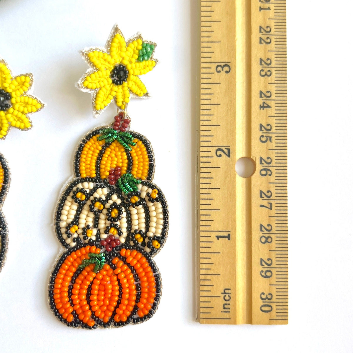 Hand Beaded Fall Pumpkin Earrings, Thanksgiving Jewelry, Fall Accessories