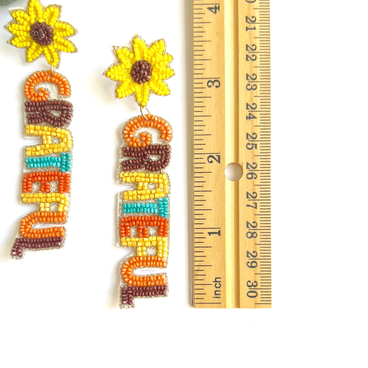 Handmade Grateful Beaded Earrings, Fall Thanksgiving Jewelry