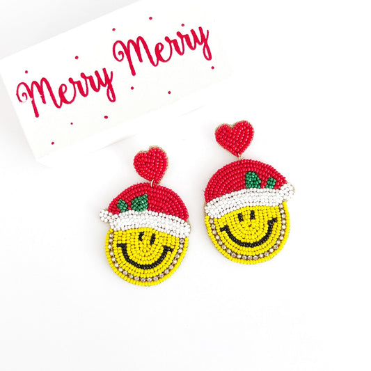 Christmas Smiley Face Earrings