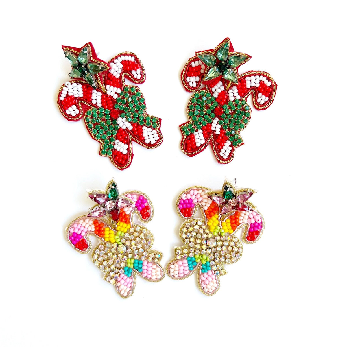 Candy Cane & Bow Earrings