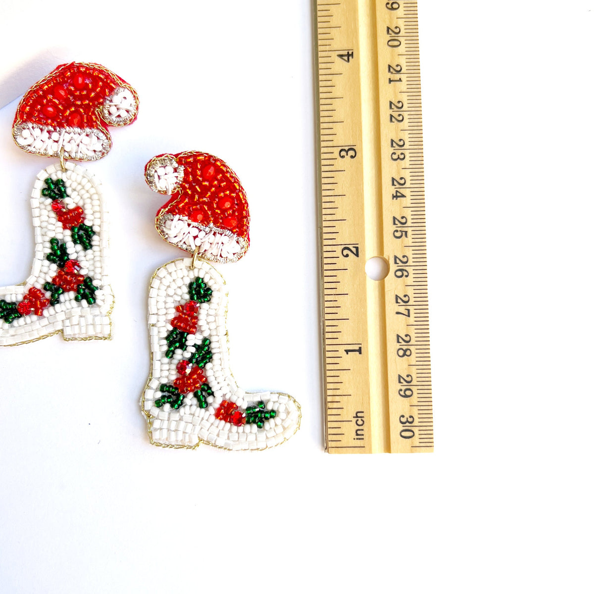 Santa Hat Boot Earrings