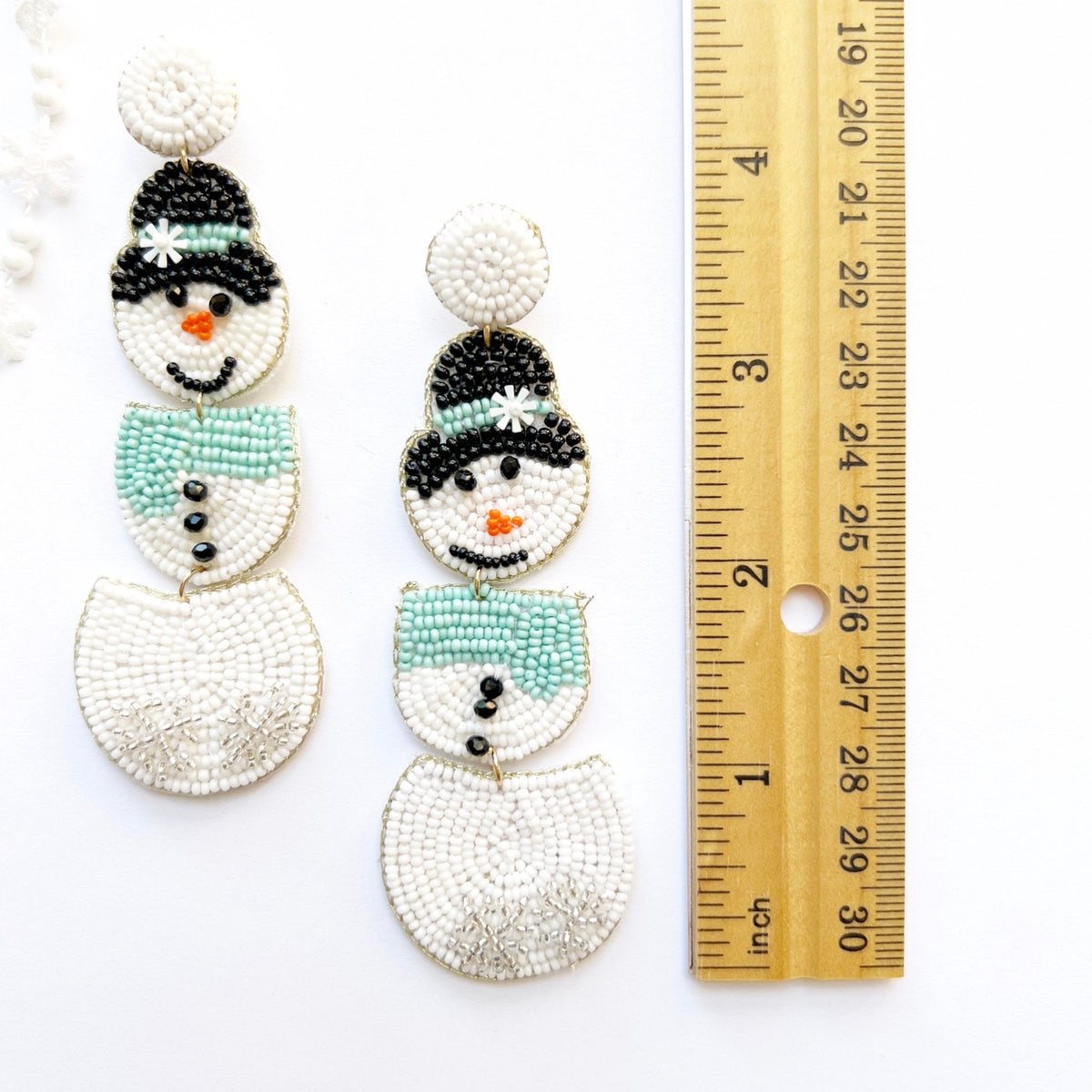 Snowman Beaded Earrings