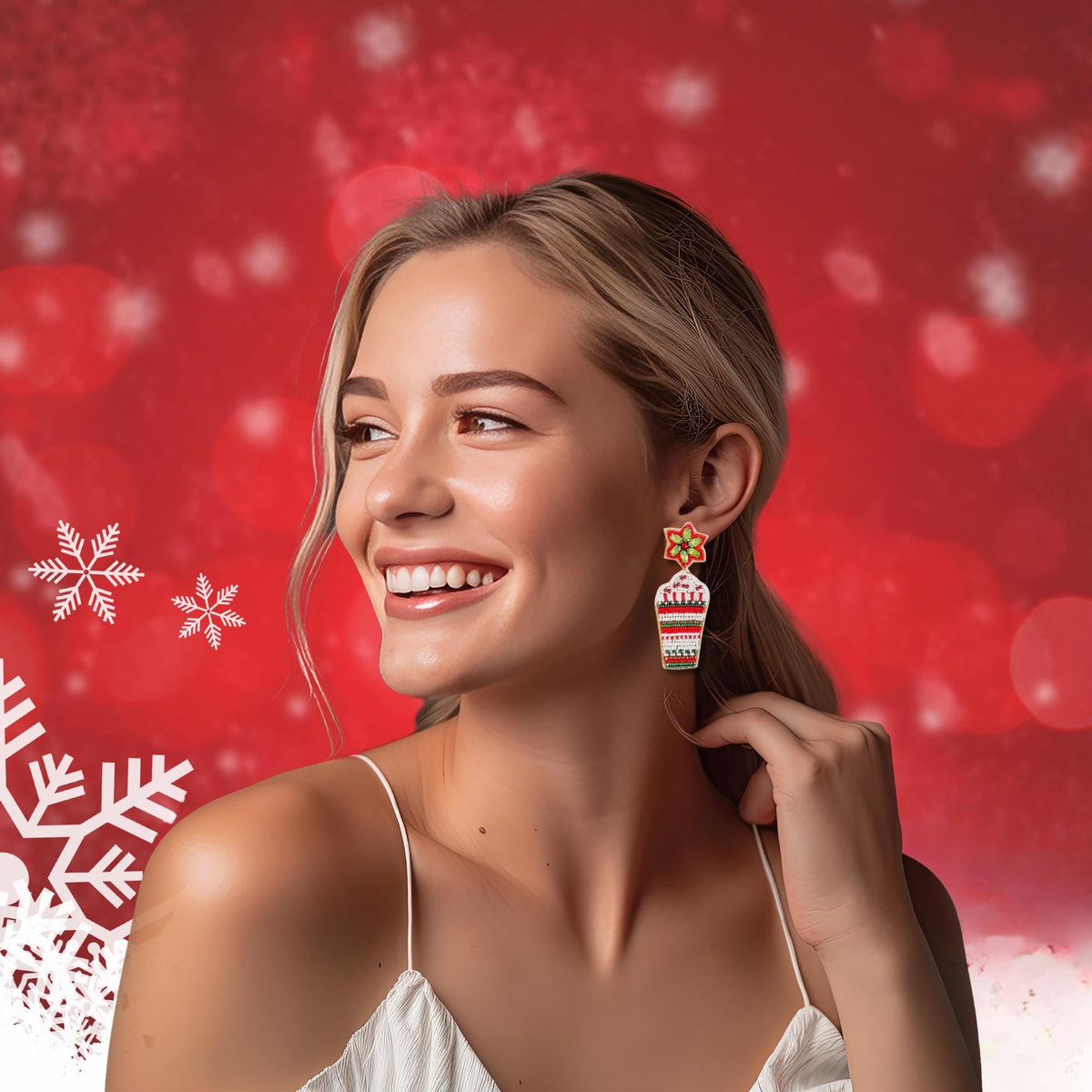 Christmas Coffee Cup Earrings