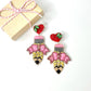 Hand Beaded Pencil Earrings: Teacher Statement Jewelry