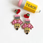 Hand Beaded Pencil Earrings: Teacher Statement Jewelry