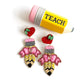 Hand Beaded Pencil Earrings: Teacher Statement Jewelry