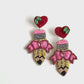 Hand Beaded Pencil Earrings: Teacher Statement Jewelry